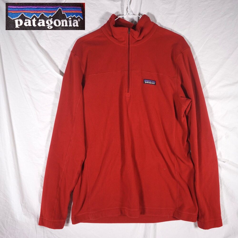 Patagonia Fleece Quarter Zip Red Medium